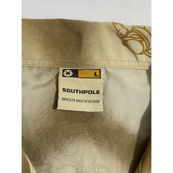 Vtg South Pole Men's L Shirt Hip Hop Button Fat Albert 1990's Y2k Loose Baggy - Picture 5 of 11